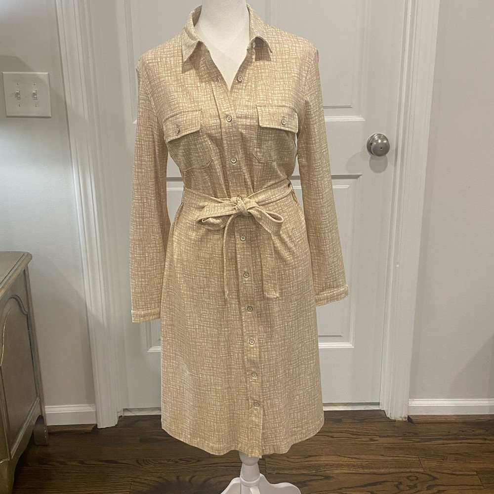 J. McLaughlin Tan Shirt Dress